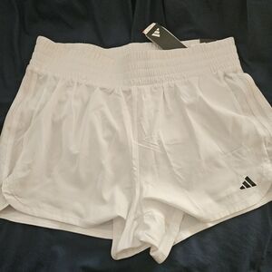 adidas Women’s White Athletic Running Shorts with Logo